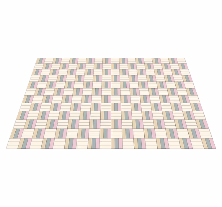 Woven colour blocks geometric vinyl carpet - TenStickers
