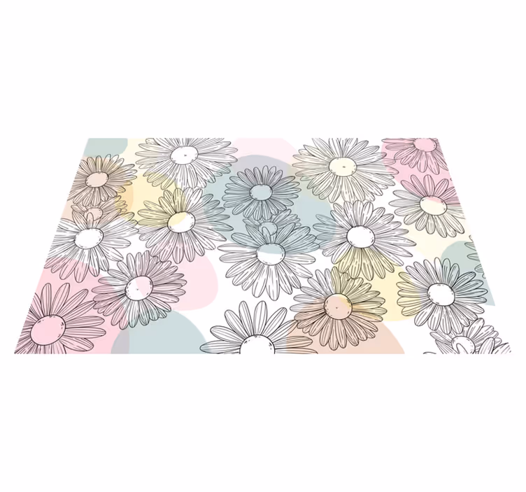 Aquarella daisy design floral vinyl carpet - TenStickers