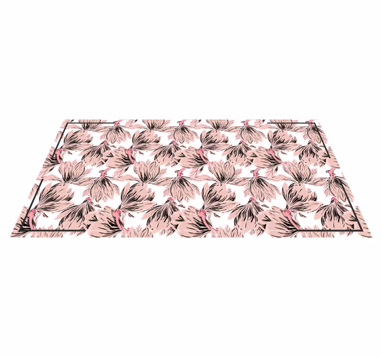 Blush Blossom Motif floral vinyl carpet - TenStickers