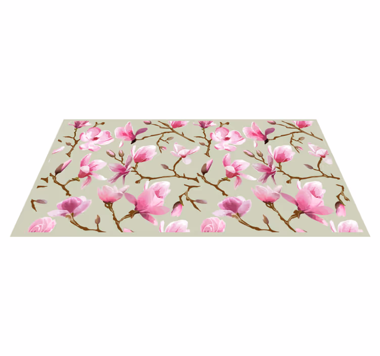 Pink Magnolia floral vinyl carpet - TenStickers