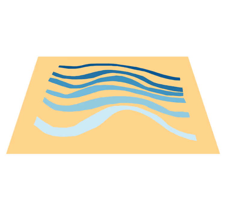 Curved Wave Motif minimalist vinyl carpet - TenStickers