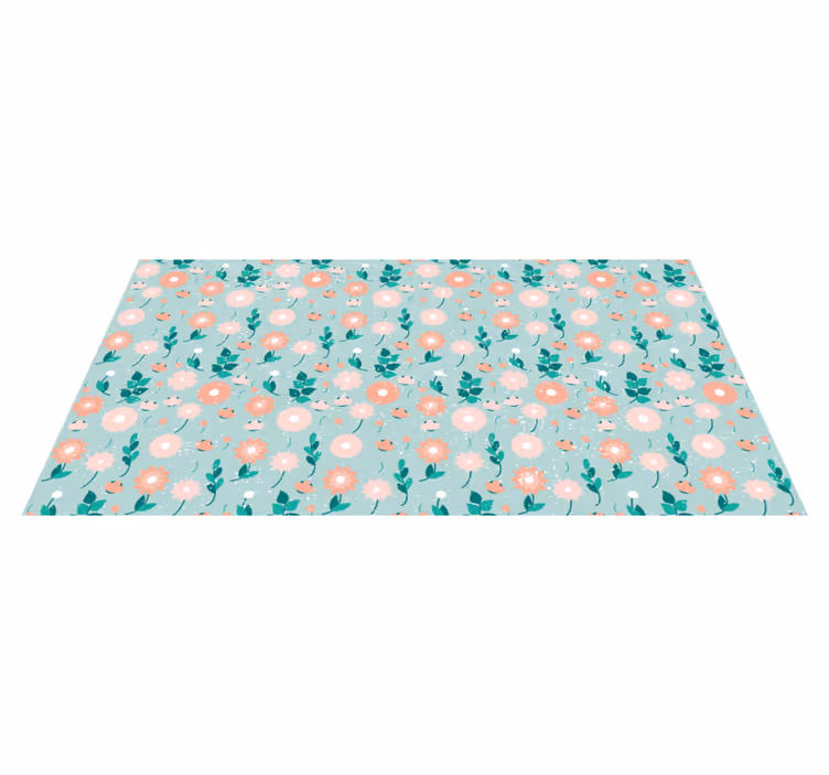 Floral vinyl carpet in blooming spring design - TenStickers