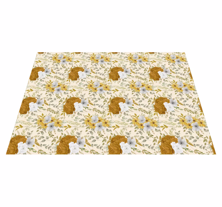 Botanical leafy design floral vinyl carpet - TenStickers