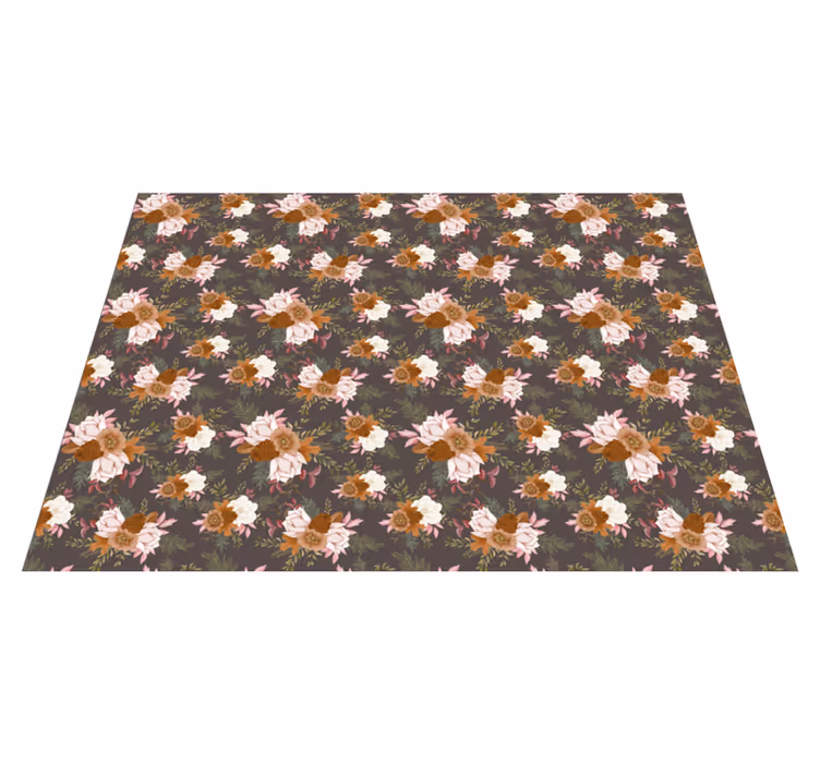 Floral vinyl carpet floral design sophistication - TenStickers