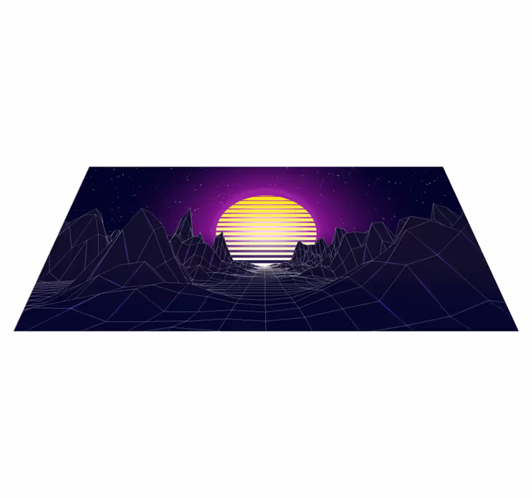 Retro Futuristic Landscape modern vinyl carpet - TenStickers