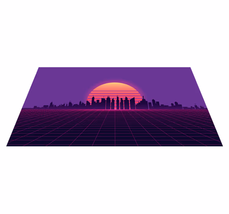 Retro Sunset Grid modern vinyl carpet - TenStickers