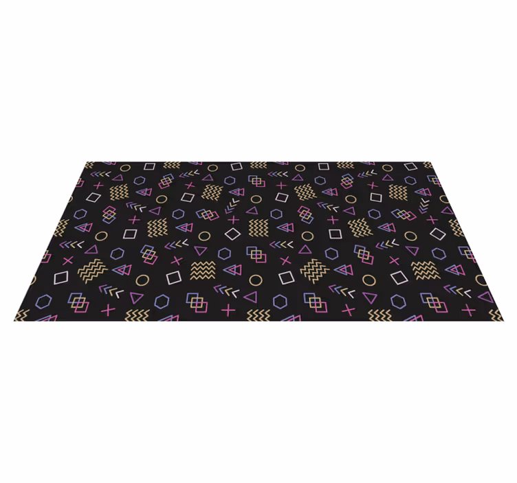 Retro Geometric Shapes vintage vinyl carpet - TenStickers