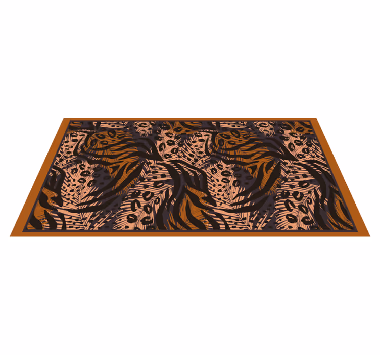 Exotic Jungle Motif animal print vinyl carpet - TenStickers