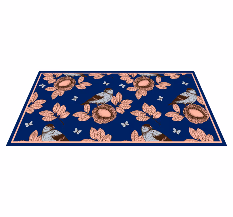 Bird Nest Botanical Motif animal vinyl carpet - TenStickers