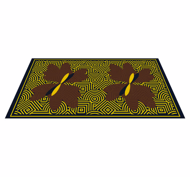 Geometric vinyl carpet in floral design contrast - TenStickers