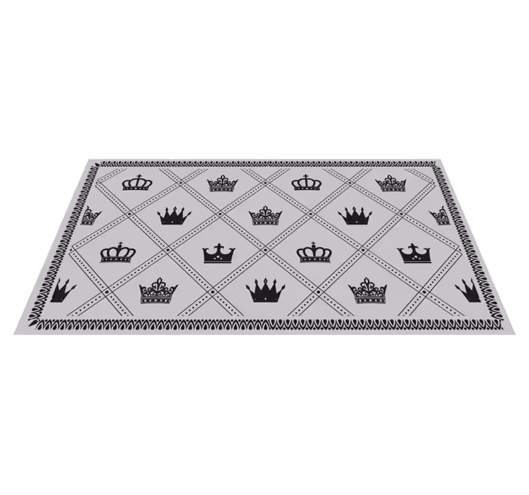 Monochrome Crown Pattern grey vinyl carpet - TenStickers