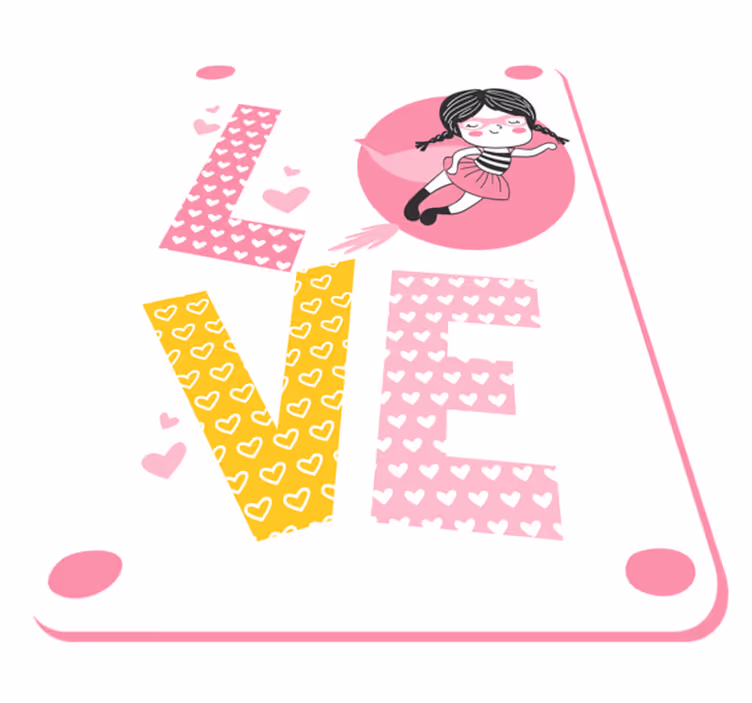 Ballerina Love Illustration nursery vinyl carpet - TenStickers