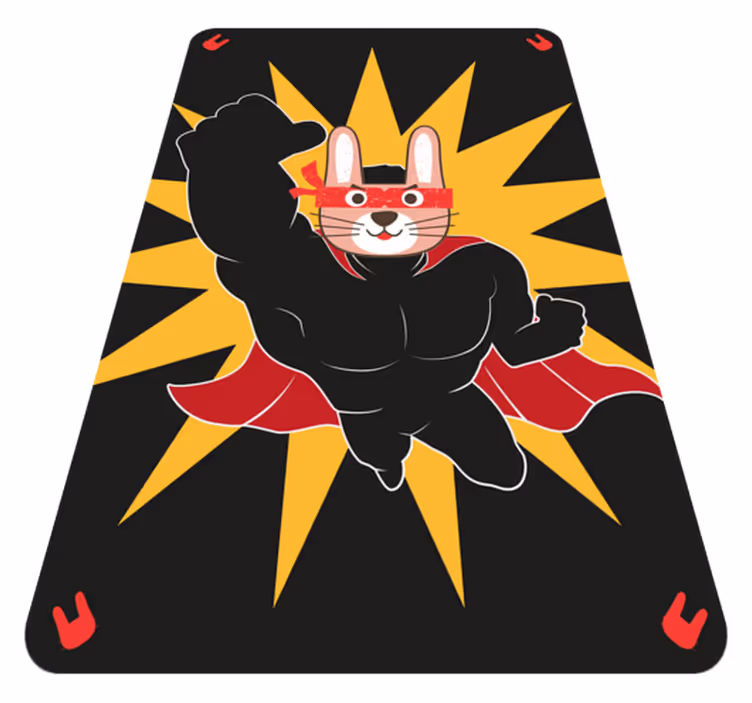 Superhero Bunny Adventure kids vinyl carpet - TenStickers