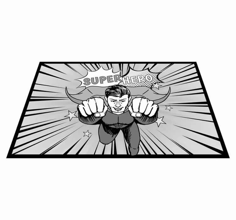 Dynamic Superhero Graphic kids vinyl carpet - TenStickers