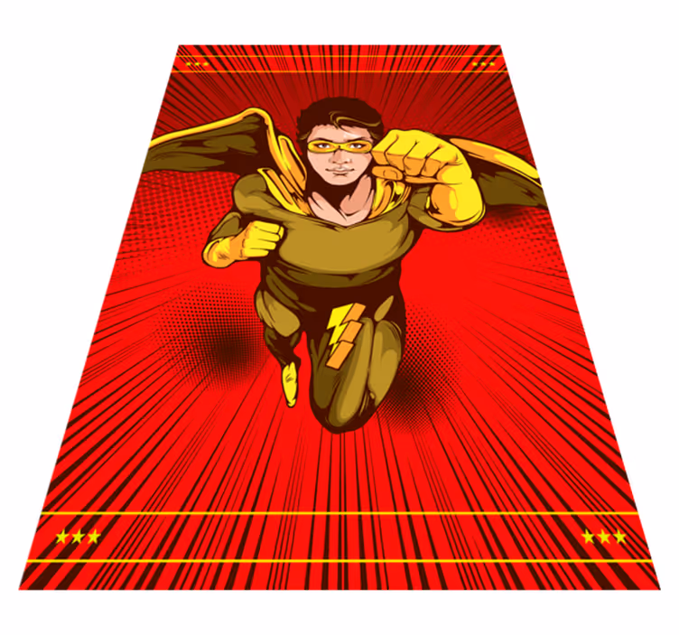 Superhero Action Pose kids vinyl carpet - TenStickers