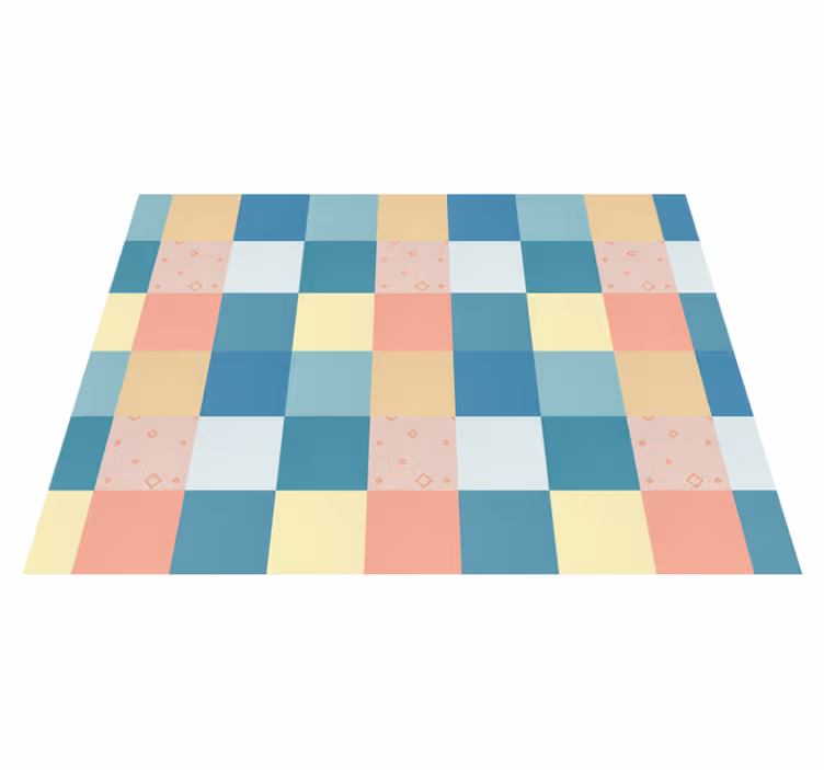 Geometric Pastel Checkerboard geometric vinyl carpet - TenStickers