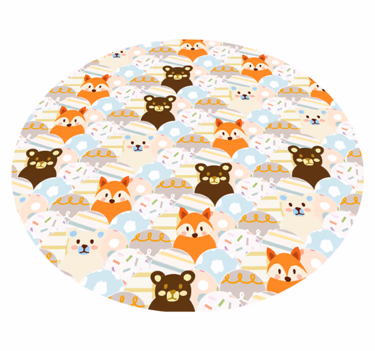 Adorable Animal Pattern nursery vinyl carpet - TenStickers