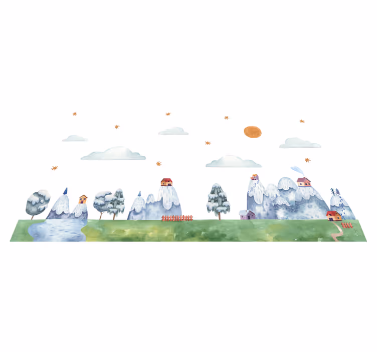 Enchanted Landscape Scene kids vinyl carpet - TenStickers