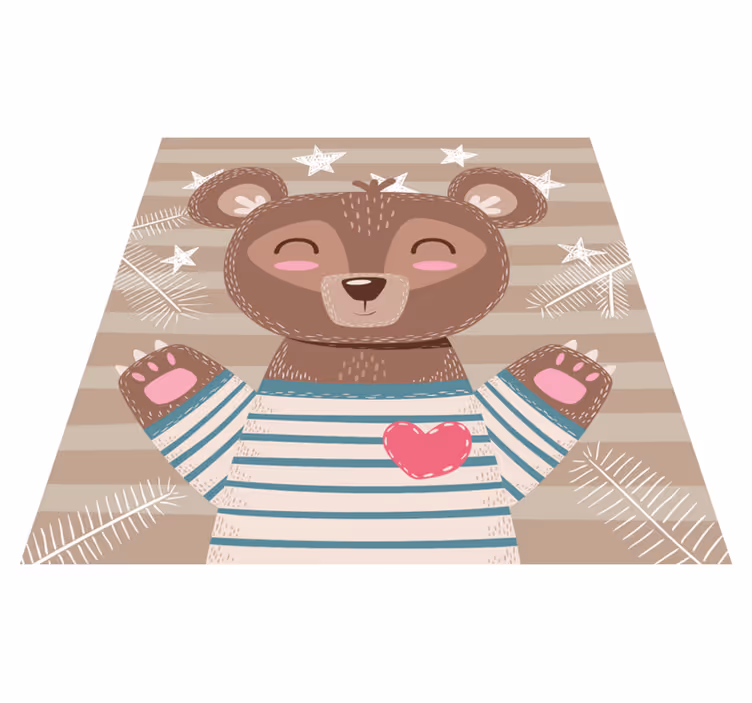 Adorable Bear Illustration nursery vinyl carpet - TenStickers