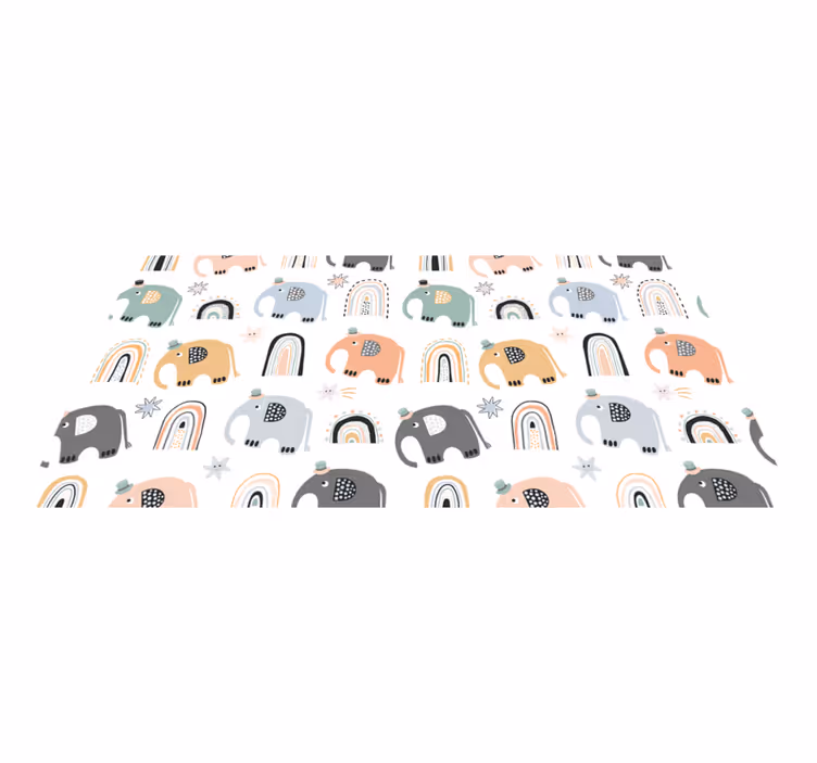 Charming Elephant Parade nursery vinyl carpet - TenStickers
