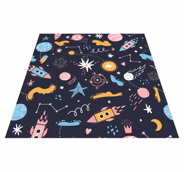 Cosmic Space Adventure kids vinyl carpet - TenStickers