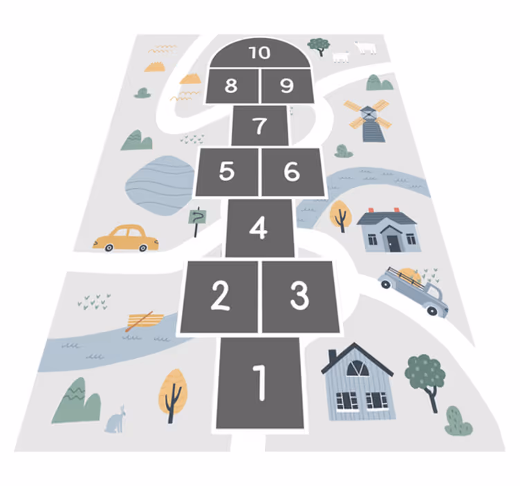Playful Hopscotch Design game vinyl carpet - TenStickers