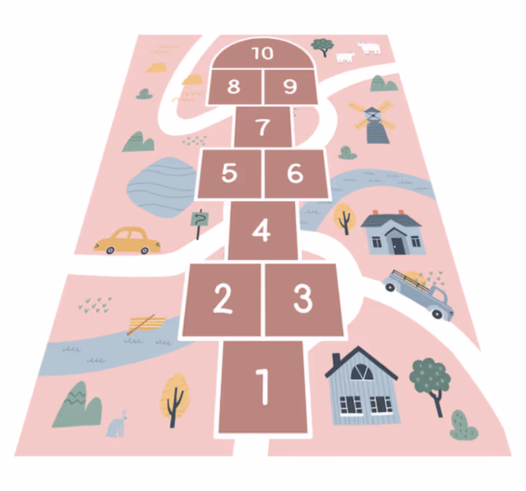 Children's Playful Hopscotch game vinyl carpet - TenStickers