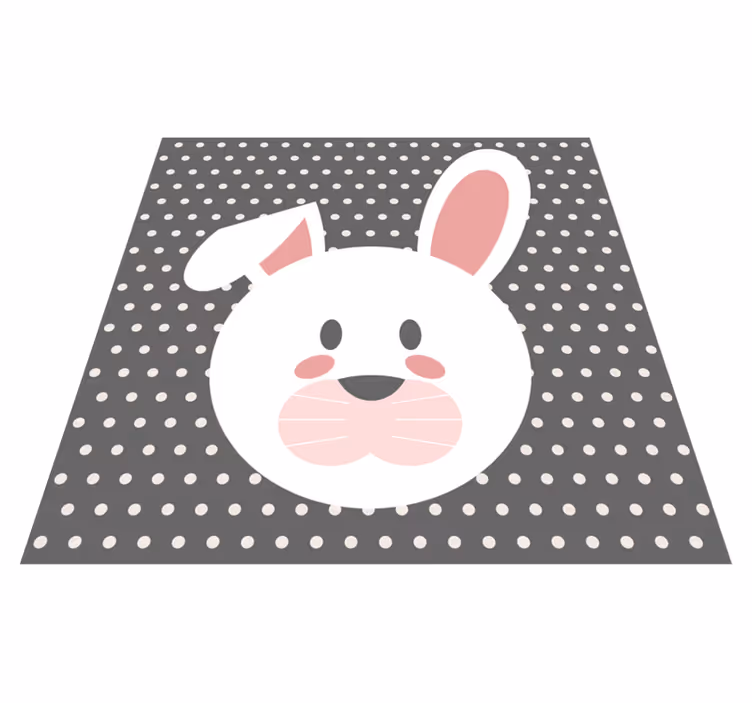 Bunny Polka Dot Overlay nursery vinyl carpet - TenStickers
