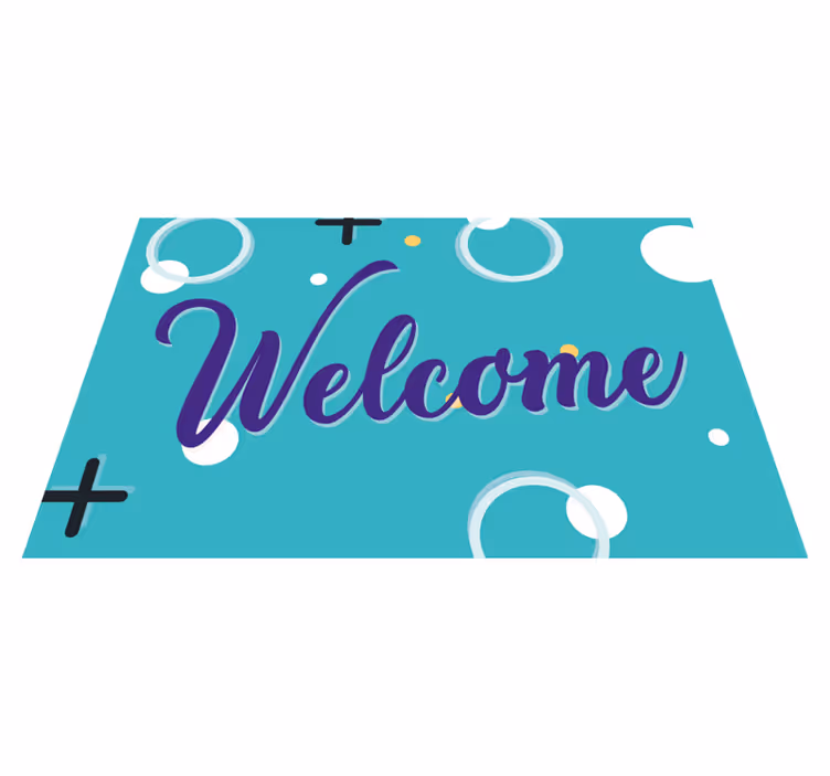 Cheerful Welcome Entrance custom vinyl carpet - TenStickers