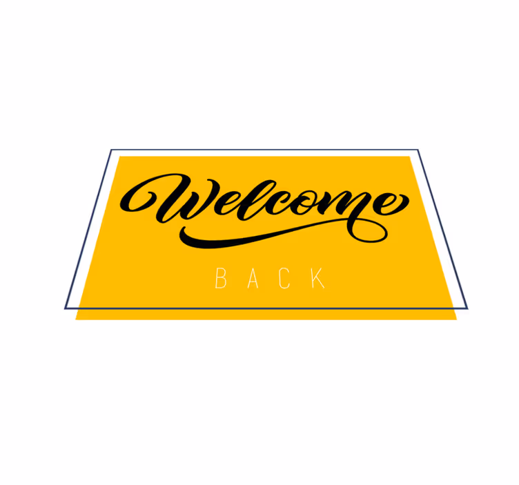 Welcome Back Greeting entrance hall vinyl carpet - TenStickers