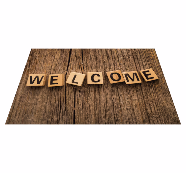 Wooden Alphabet Welcome custom vinyl carpet - TenStickers