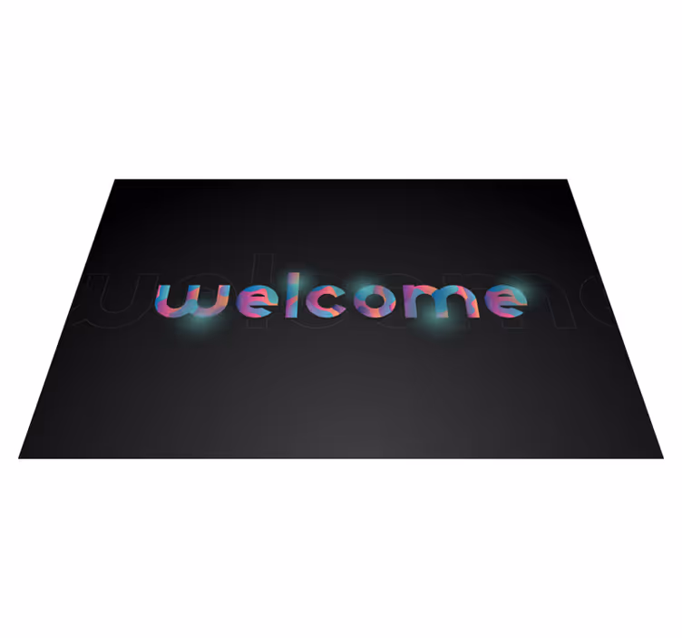 Colorful Welcome Text entrance hall vinyl carpet - TenStickers