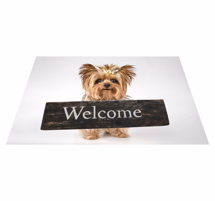 Furry Welcome Sign custom vinyl carpet - TenStickers