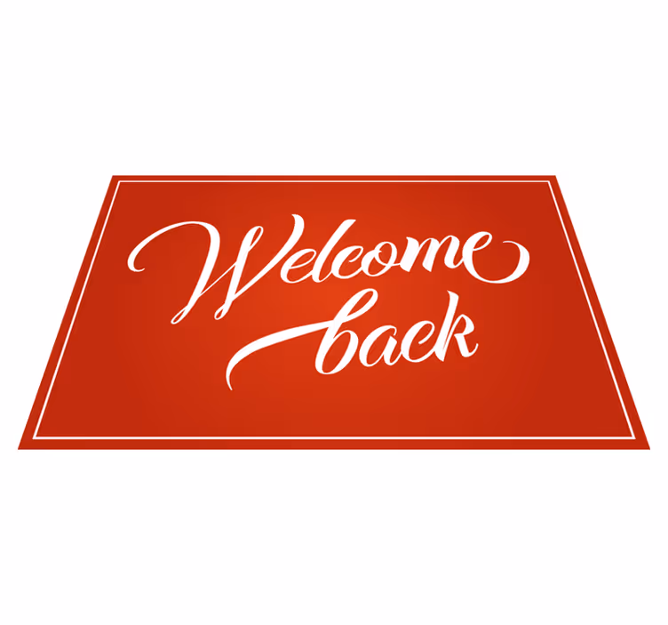 Warm Welcome Back Text custom vinyl carpet - TenStickers