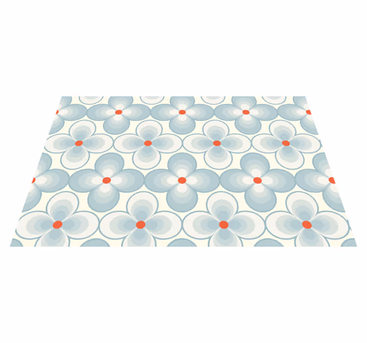 Geometric blossom pattern tile vinyl carpet - TenStickers