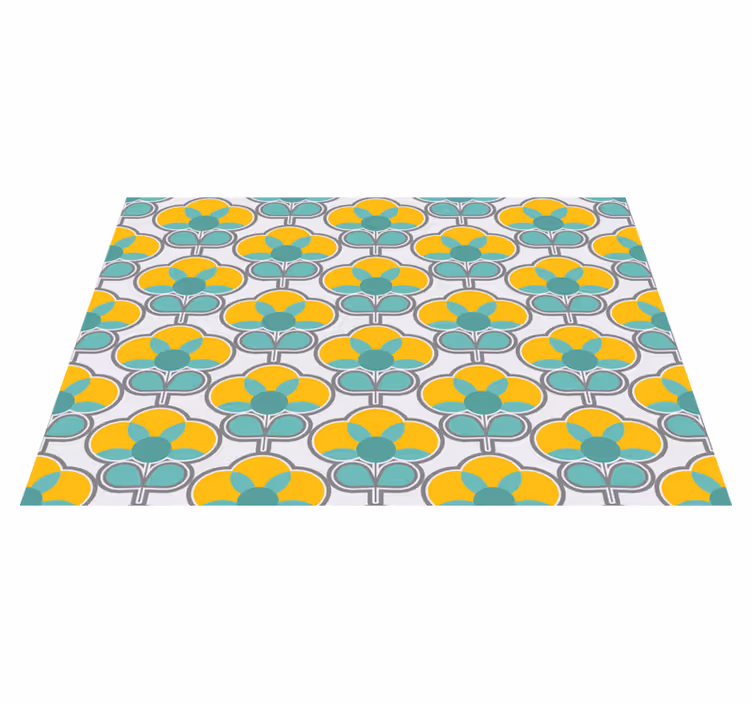 Geometric Floral Pattern geometric vinyl carpet - TenStickers