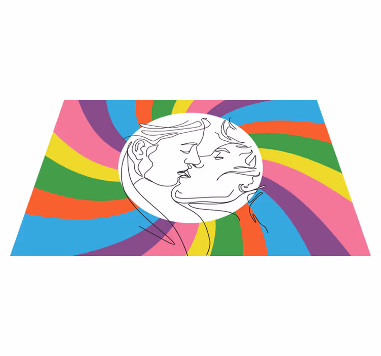 Colorful kiss silhouette kids vinyl carpet - TenStickers