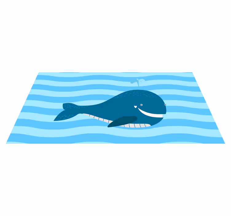Smiling Whale Illustration kids vinyl carpet - TenStickers