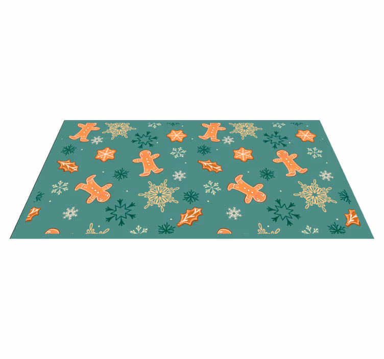 Festive Gingerbread Pattern Christmas vinyl carpet - TenStickers
