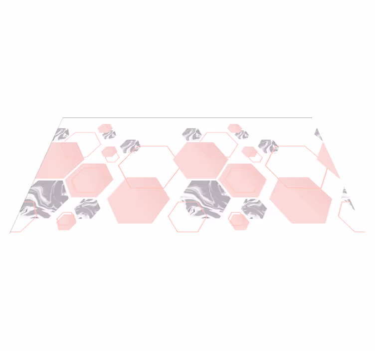 Marbled Hexagons mosaic vinyl carpet - TenStickers