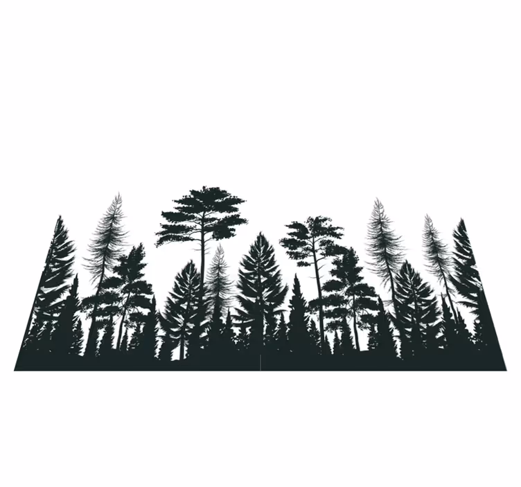 Silhouetted forest nature vinyl carpet - TenStickers