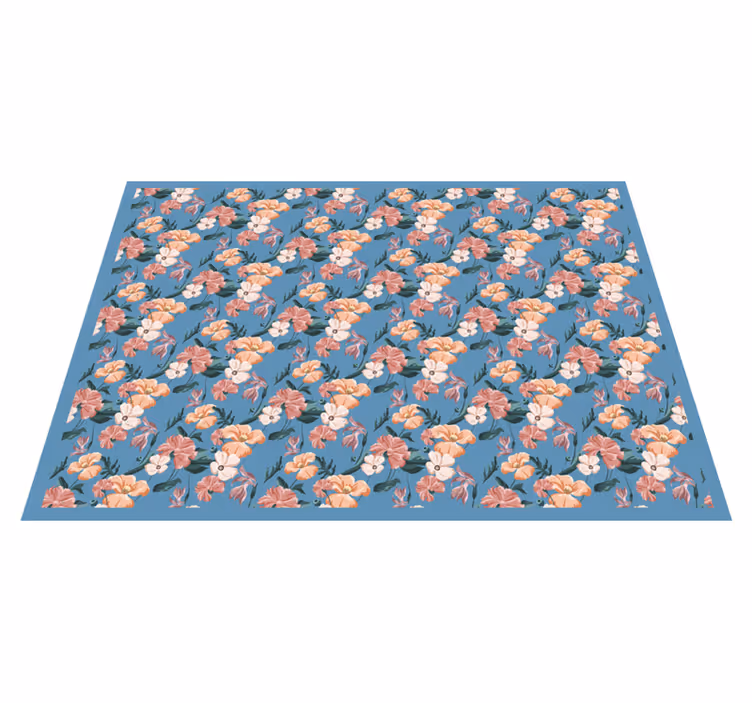 Floral bloom pattern floral vinyl carpet - TenStickers