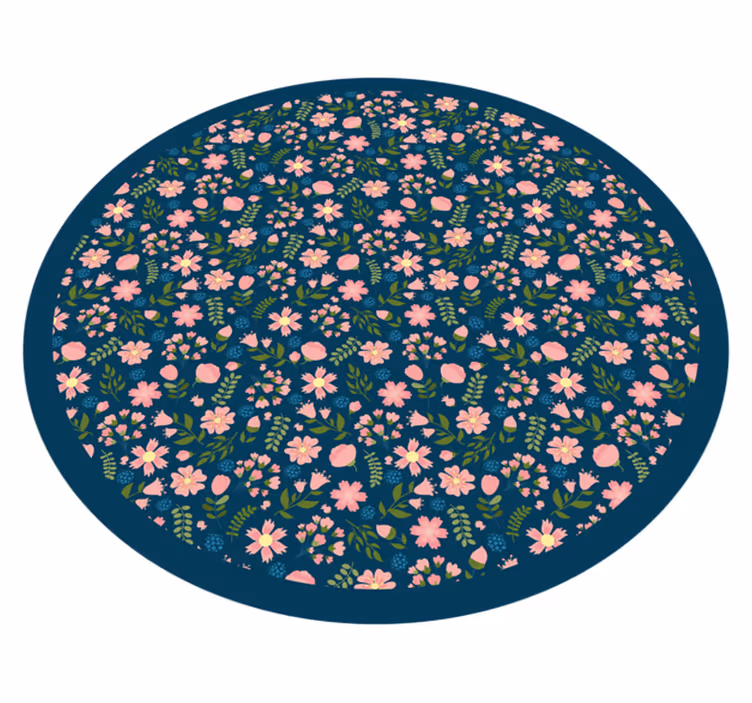 Floral circular pattern floral vinyl carpet - TenStickers