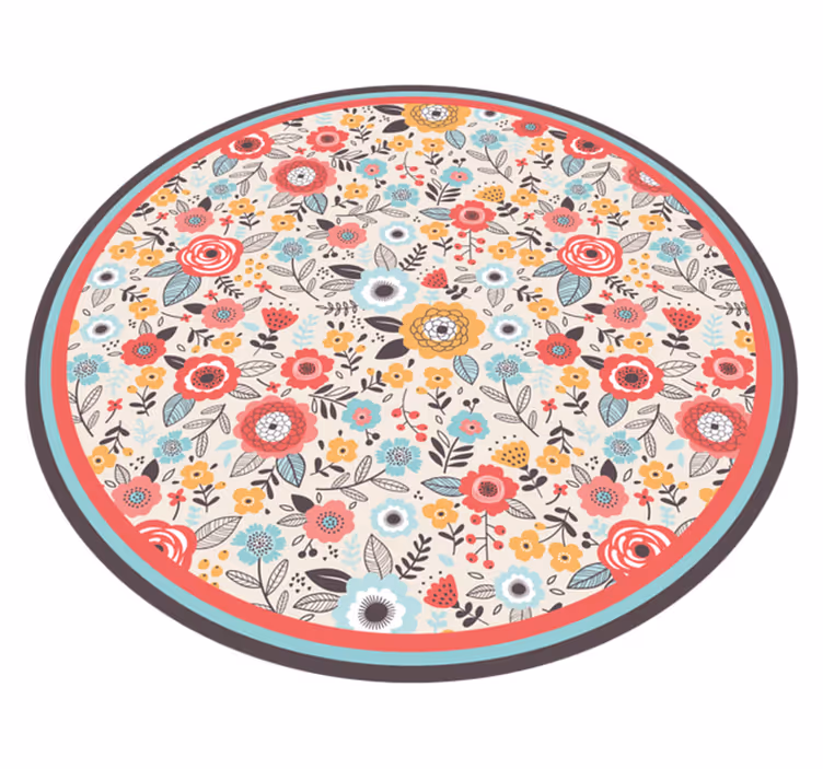 Floral circular design floral vinyl carpet - TenStickers