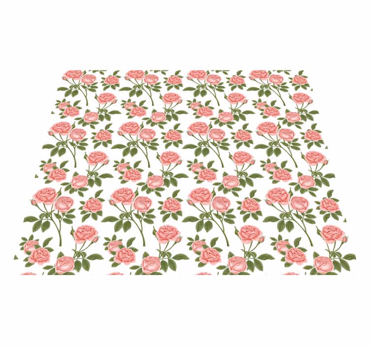 Botanical rose pattern floral vinyl carpet - TenStickers