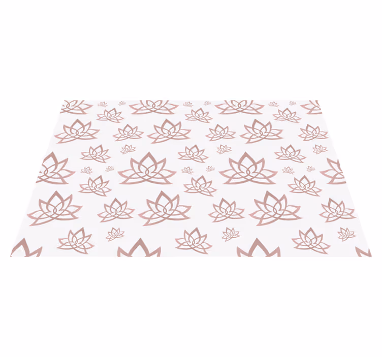 Lotus Symmetry Pattern floral vinyl carpet - TenStickers