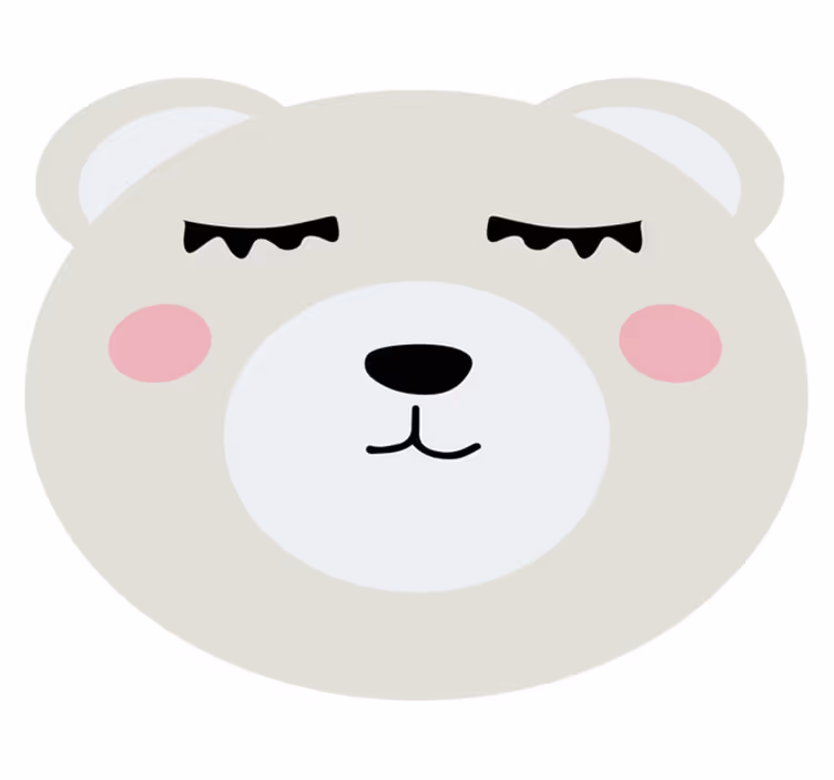 Bear Face Design kids vinyl carpet - TenStickers
