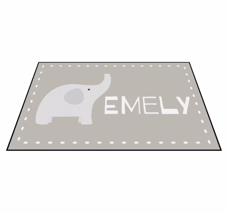 Customizable Elephant personalised vinyl carpet - TenStickers