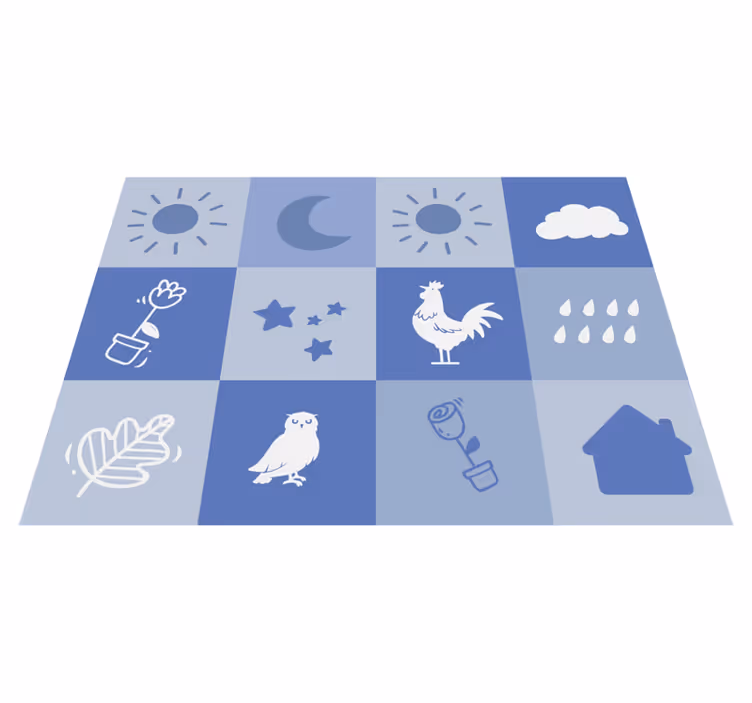 Nursery Checkerboard kids vinyl carpet - TenStickers