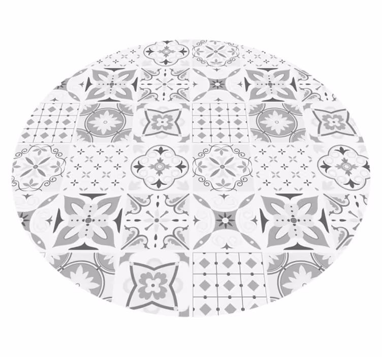 Monochrome Mosaic tile vinyl carpet - TenStickers